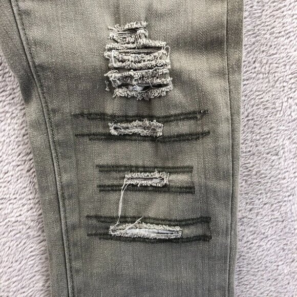 Bamboo Womens Jeans Size 3/4 Distressed Skinny Ankle Casual Classic Green Denim - Picture 9 of 15